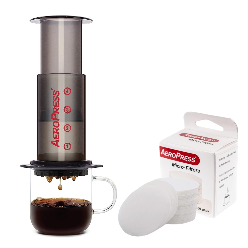 AeroPress - Bundle with New 85 Original Coffee Maker-85R11-New Model 2023 + 350 microfilters!
