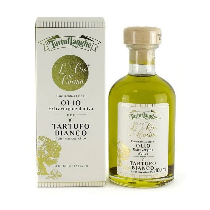 Oro In Cucina® – Gewürz auf Basis von nativem Olivenöl extra mit geschnittenem weißem Trüffel – 100