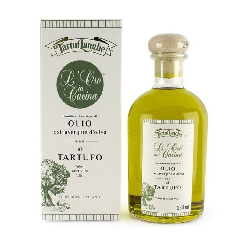 ORO IN CUCINA® Gewürz auf Basis von nativem Olivenöl extra mit schwarzem Sommertrüffel - 250 ml