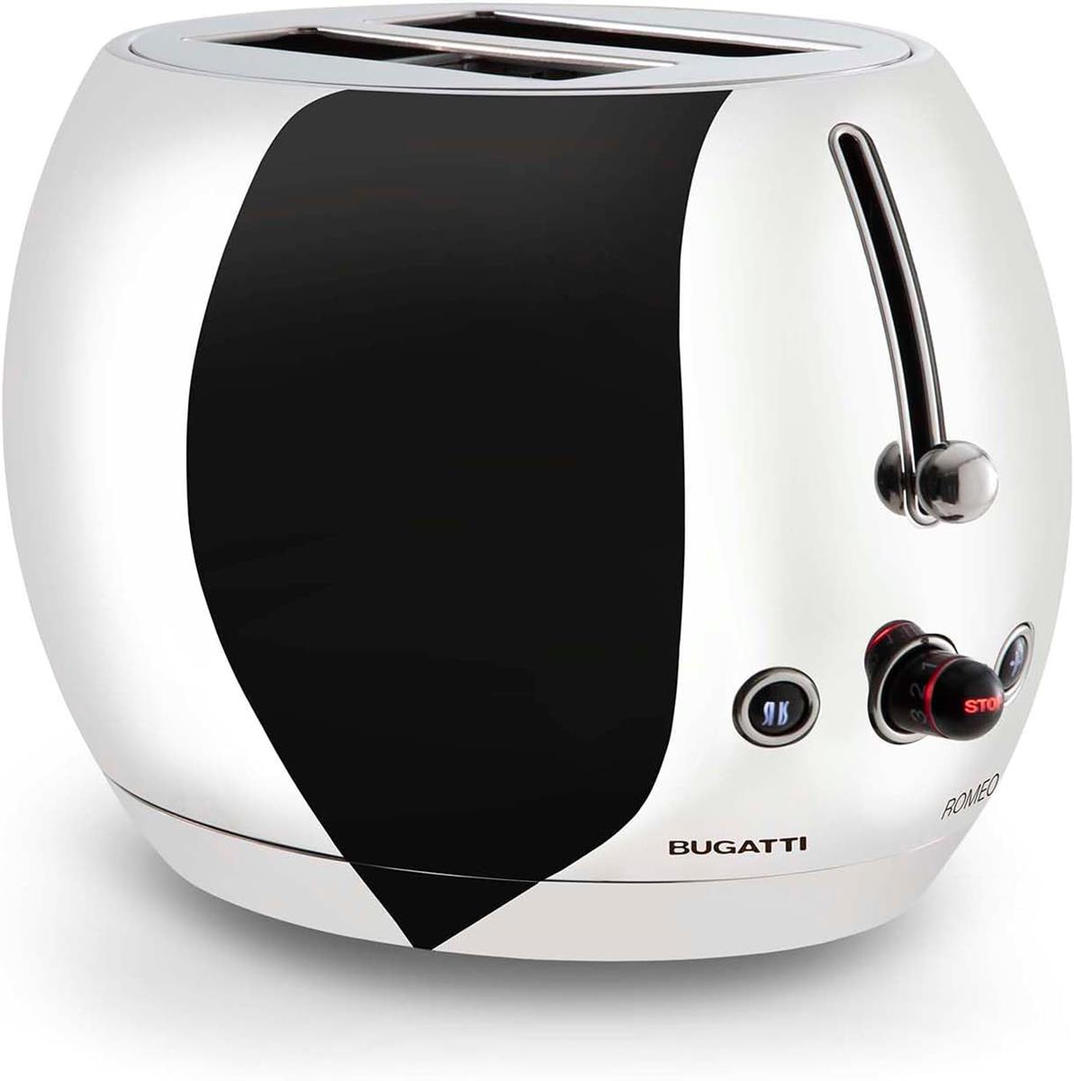 BUGATTI-Romeo-Toaster, 7 níveis de torrar, 4 funções-Pinças não incluídas-870-1035W-Aço