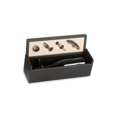 Renoir Black Wooden Box for Magnum Bottle with Tasting Accessories