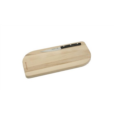 Handcrafted Beech Chopping Board with Black Paring Knife
