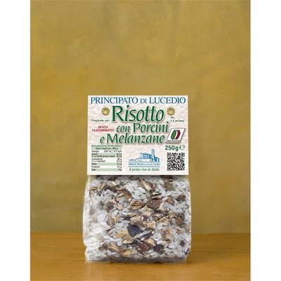 Principato di Lucedio Risotto with porcini and aubergines - 250 g - in Cellophane bag with protective atmosphere