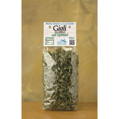 Principato di Lucedio RICE PASTA - GIGLI to spinach - 500 g - in Cellophane bag with protective atmosphere