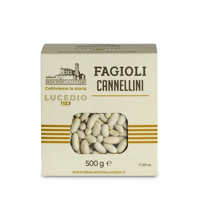 Principato di Lucedio Cannellini Beans - 500 g - Packed in Protective Atmosphere and Cardboard Box