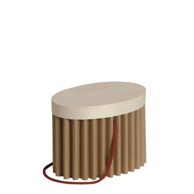 Dorica 2 Jars - Corrugated cardboard with wooden leaf lid holds 2 jars