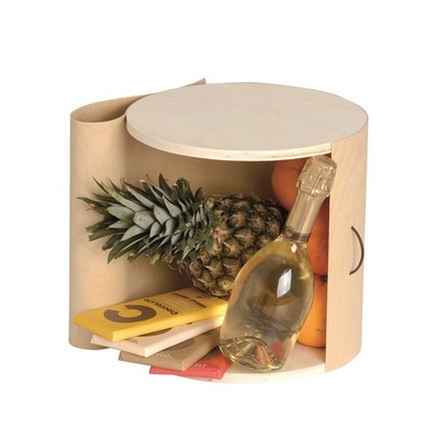 Wooden leaf cylinder for gift basket - 28