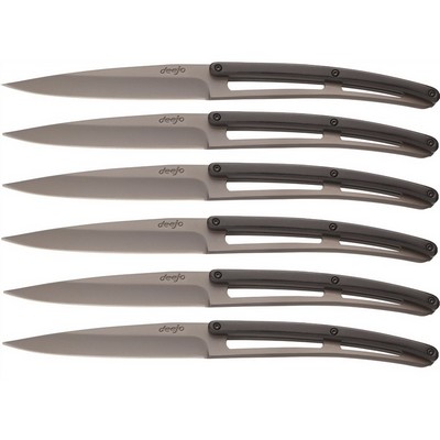 Paperstone Titanium-Set of 6 table knives charcoal gray