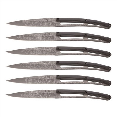 Blossom Paperstone Titanium-Set of 6 table knives charcoal gray