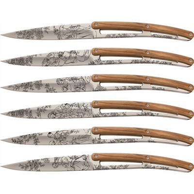 Toile De Jouy Olive Tree Mirror-Set of 6 table knives mirror