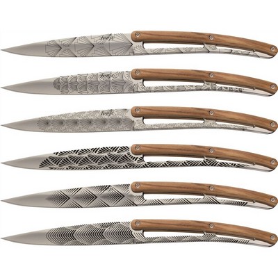 Art Deco in Olive Tree Mirror-Set of 6 table knives mirror