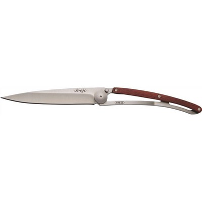 Wood 37g-pocket folding knife with lock and belt clip-Rosewood