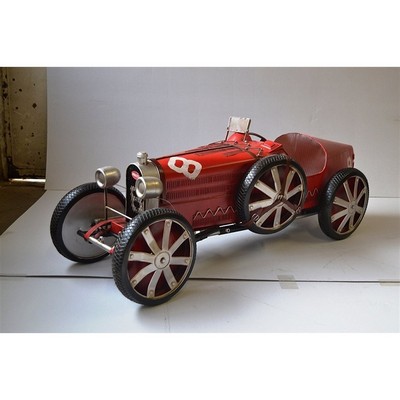 YesEatIs Nitsche Germany - Modellino Originale in Metallo - Bugatti rosso 120 cm 