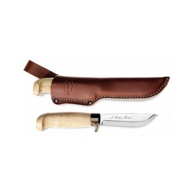 Condor Skinner Deluxe - Knife with stainless steel blade, handle in Finnish curly birch and leather