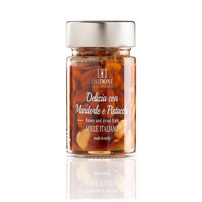 Handmade Sicilian Honey with Almonds and Pistachios - 140g Jar