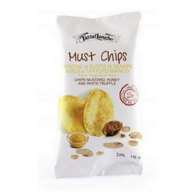 TartufLanghe MUST chips flavoured with honey mustard and White Truffle - 9 Packs of 100g