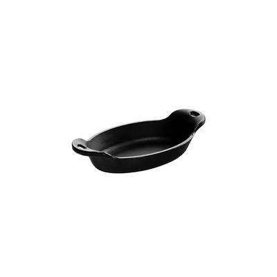 Oval SERVING Pan in Anti-rust Cast Iron - Dimensions: 20.3 x 10.5 x 4.2 cm