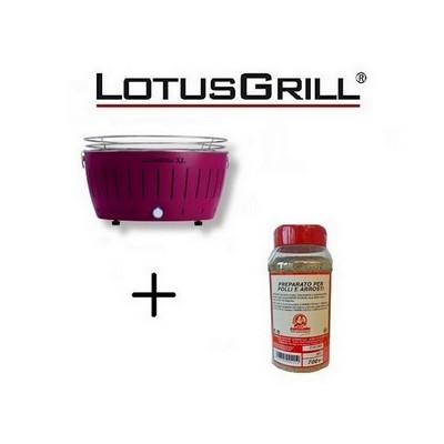 New 2023 XL Purple Barbecue with Batteries and USB Power Cable + Spice Mix for BBQ