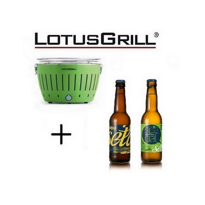 Nouveau Barbecue Vert 2023 avec Piles et Câble d'Alimentation USB + 2 Bières Artisanales