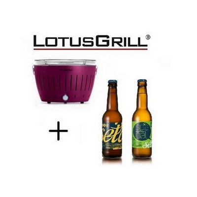 Neuer lila Grill 2023 mit Batterien und USB-Stromkabel + 2 Craft-Bieren