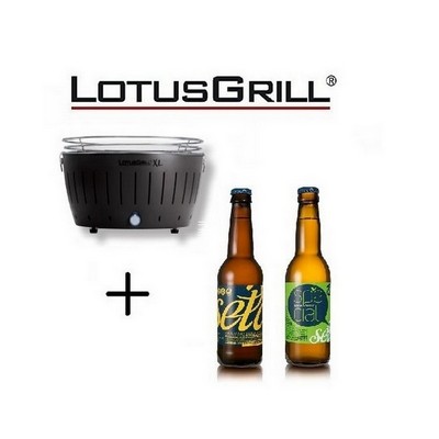 New 2023 XL Black Barbecue with Batteries and USB Power Cable + 2 Craft Beers