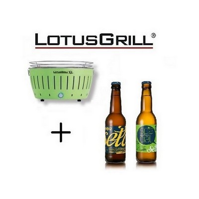 New 2023 XL Green Barbecue with Batteries and USB Power Cable + 2 Craft Beers
