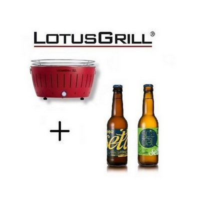 New 2023 XL Red Barbecue with Batteries and USB Power Cable + 2 Craft Beers