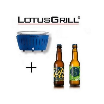 New 2023 XL Blue Barbecue with Batteries and USB Power Cable + 2 Craft Beers