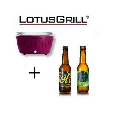 New 2023 XL Purple Barbecue with Batteries and USB Power Cable + 2 Craft Beers