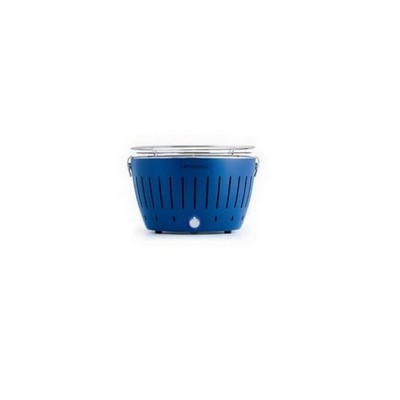 LotusGrill New 2019 Blue Barbecue (Mod. Mini Ø 25,8 cm) with Batteries and USB Power Cable