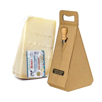 Parmigiano Reggiano DOP 16 Meses 1Kg - Caja Regalo con Cuchillo de Acero Inoxidable