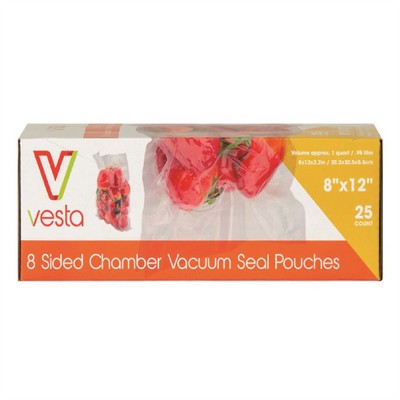 Pack of 25 Vertical Vacuum Bags - 20 x 30 x 5 cm - BPA, Lead and Phthalates Free