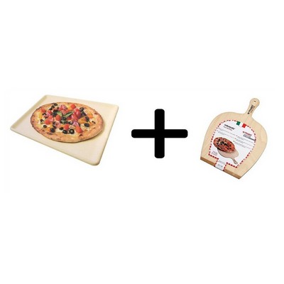 Trabo Exclusive Yeseatis Bundle - Handmade Refractory Plate + Pizza Shovel