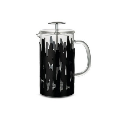 Alessi-Barkoffee Press-filter coffee maker or infuser in colored steel and resin, black and 8 cups o