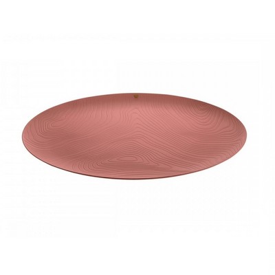 Alessi-Veneer Tray in colored steel and resin, brown with relief decoration
