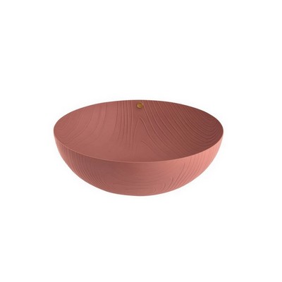 Alessi-Veneer Bowl in colored steel and resin, brown with relief decoration