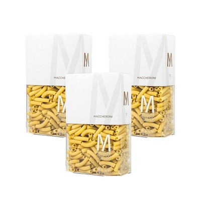 Mancini Pastificio Agricolo - Historical Packaging - Macaroni - 3 Packs of 1 Kg