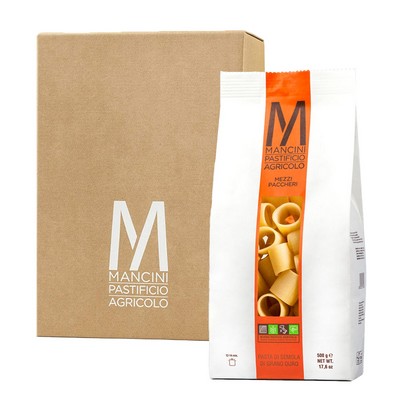 Mancini Pastificio Agricolo - Classic Line - Mezzi Paccheri - 12 Packungen à 500 g
