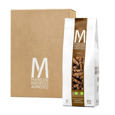 Mancini Pastificio Agricolo - Wholemeal Line - Fusilli - 12 Packs of 500 g