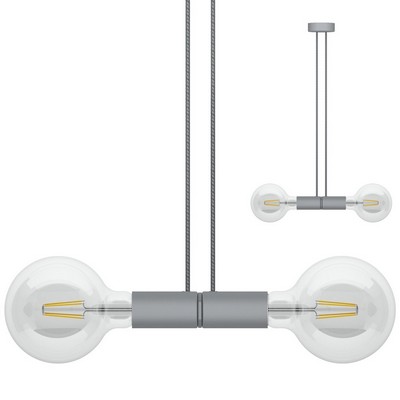 Filotto Filotto - Magnetic Double Pendant Lamp Holder - Grey