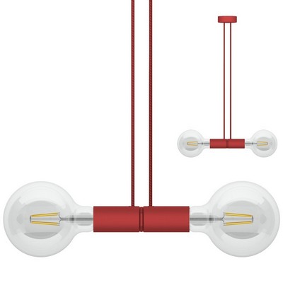 Filotto Filotto - Magnetic Double Pendant Lamp Holder - Red