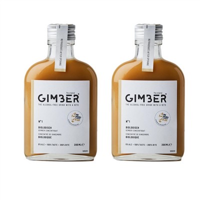 Gimber Gimber - Alkoholfreies Getränk von Ingwer, Zitrone und Kräutern - Pack 2 x 200 ml