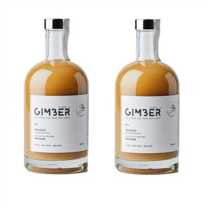 Gimber Gimber - Alkoholfreies Getränk von Ingwer, Zitrone und Kräutern - Pack 2 x 700 ml