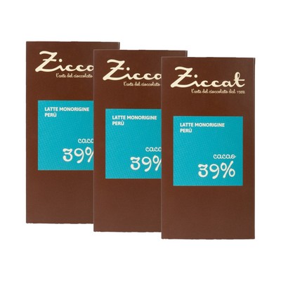 Ziccat - Tavolette Monorigine - Latte Perà¹ 39% - 3 x 70 g