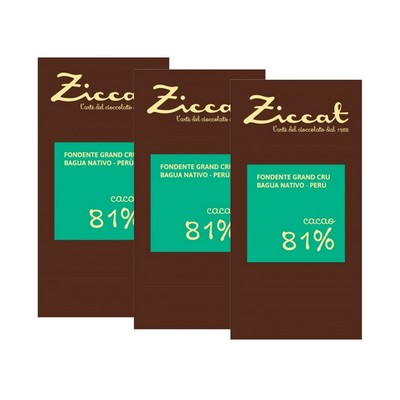 Ziccat - Barras de Origem Única - Bagua 81% - 3 x 70 g