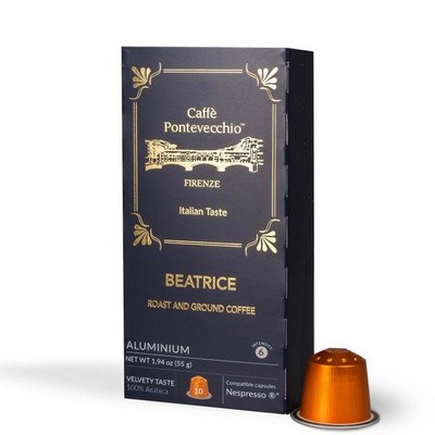 Cápsulas de café BEATRICE - sabor aveludado - 10 cápsulas compatíveis com Nespresso