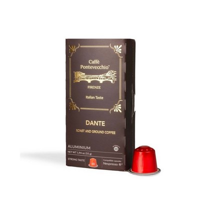 Caffè Pontevecchio Firenze Cápsulas de Café DANTE - Sabor Intenso - 10 Cápsulas Compatíveis com Nespresso