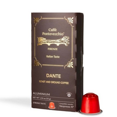 Cápsulas de Café DANTE - Sabor Intenso - 10 Cápsulas Compatibles Nespresso
