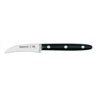 photo Curved Chef Knife 7 cm - Stainless Steel Satin Finish - Dolphin Line - Black Handle 1