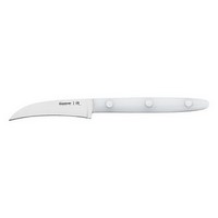 photo Curved Chef Knife 7 cm - Stainless Steel Satin Finish - Dolphin Line - White Handle 1